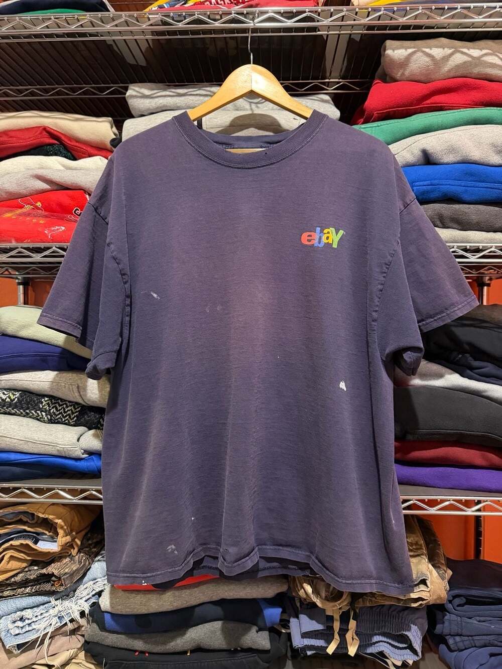 Vintage eBay Logo Graphic T-Shirt Delta Magnum Weight Navy Blue 2XL
